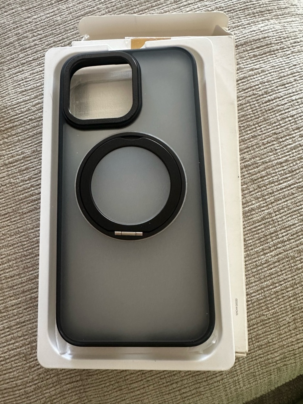 Black Magnetic Ring Phone Case with Kickstand